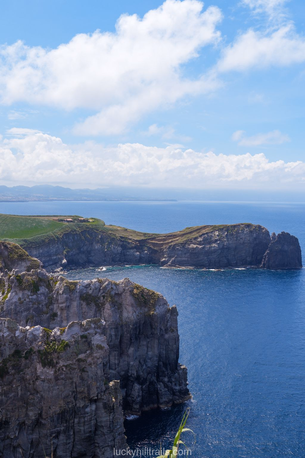 Rocky coastline and ocean from Cintrão viewpoint on the north shore of São Miguel