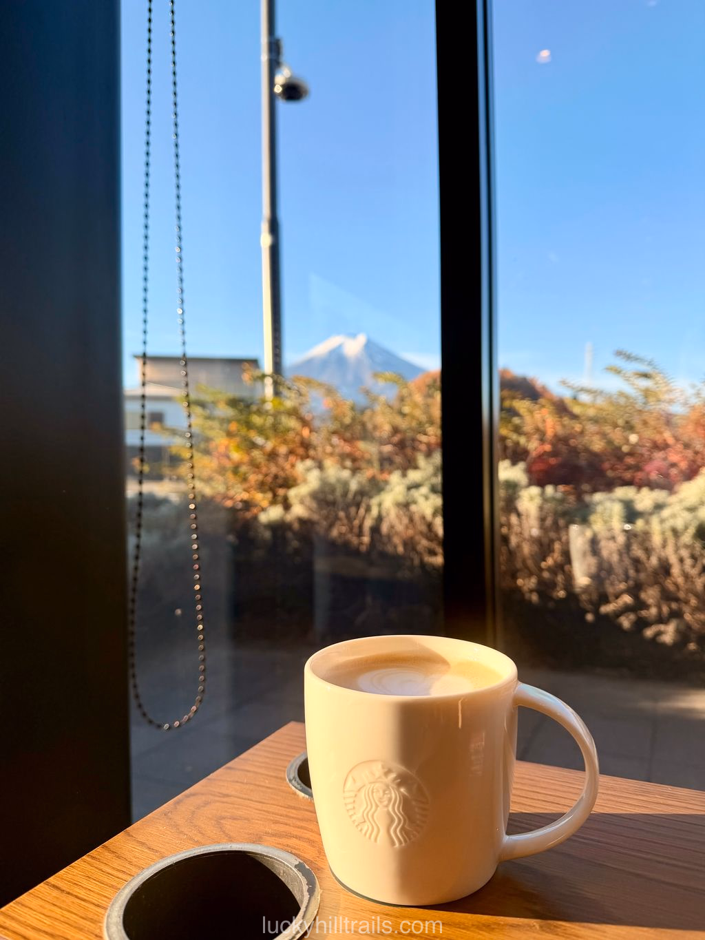 Coffee with a view of Mount Fuji — Starbucks Coffee Fujiyoshida