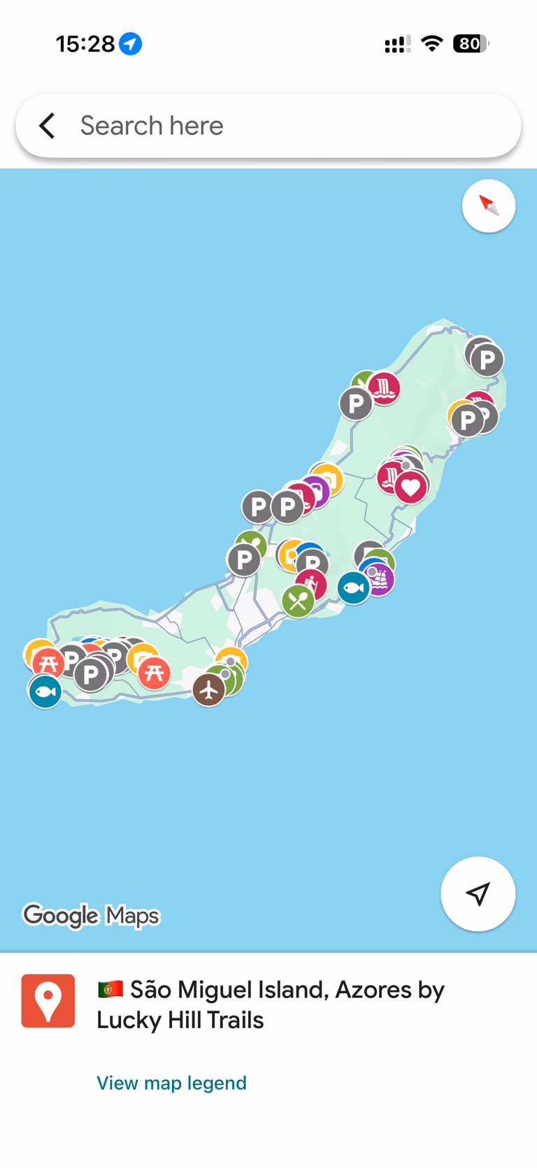 Azores (São Miguel) Google Map – 130+ Handpicked Locations (Viewpoints, Waterfalls, Beaches, Hiking Trails) – map preview