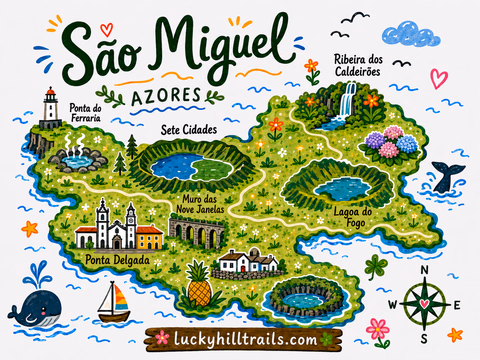 Azores (São Miguel) Google Map – 130+ Handpicked Locations (Viewpoints, Waterfalls, Beaches, Hiking Trails)