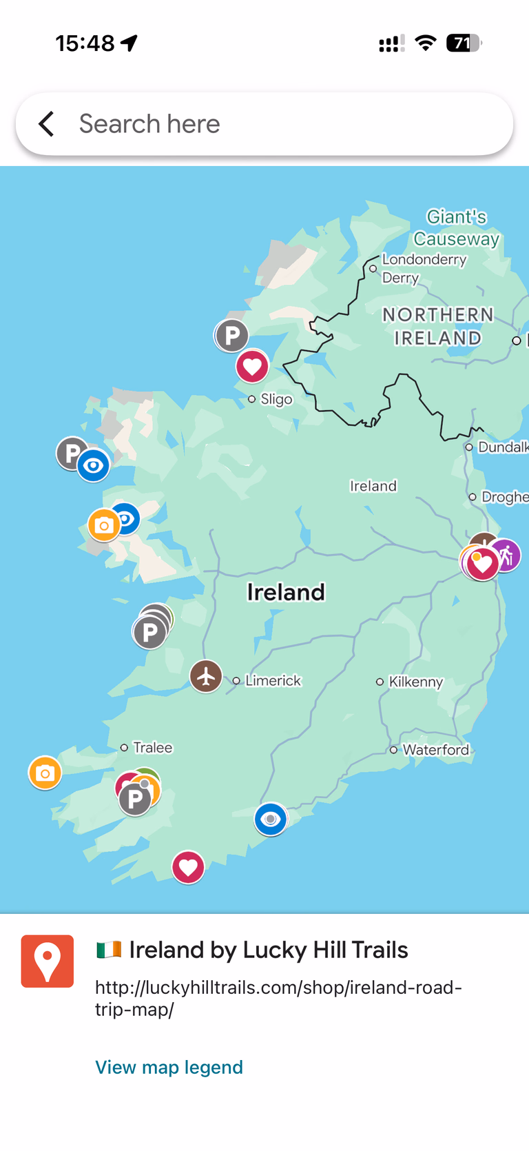 Ireland Road Trip Map — 75+ Handpicked Locations on Google Maps – map preview