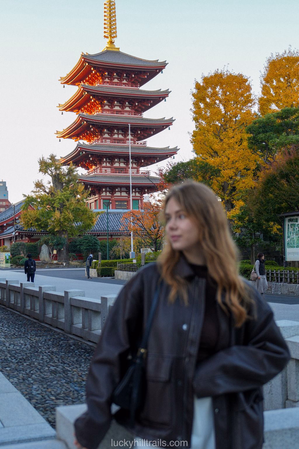 Sensō-ji Temple grounds with traditional Japanese buildings and souvenir shops